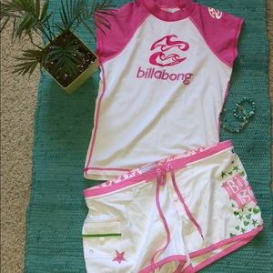 Billabong rash guard and board shorts